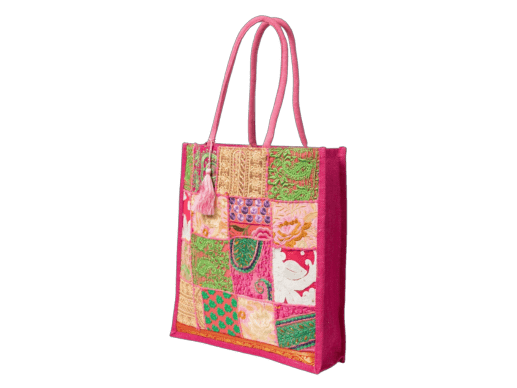 Hand Embroidery Jute Beach Bag