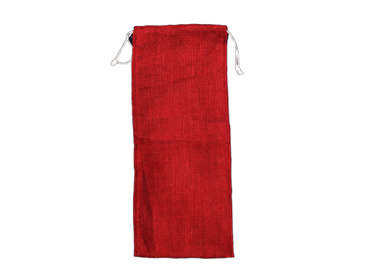 Solid Red Jute Wine Bottle Bag