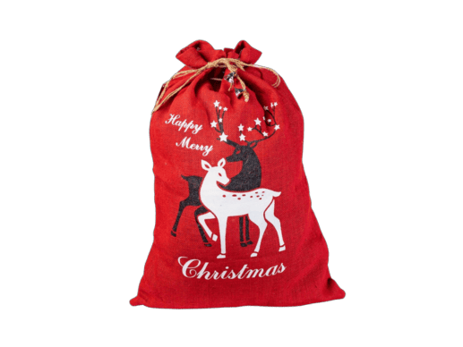 Reindeer Silhouette Jute Gift Sack