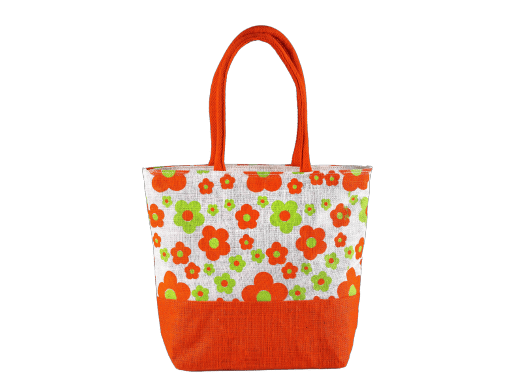 Citrus Flower Tote Fashion Jute bag