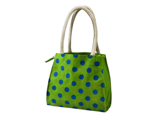 Polka Dot Jute Hand bag
