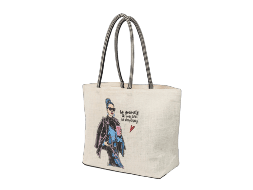 White dyed Jute Fashion bag