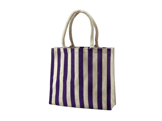 Striped Eco-Friendly Jute Shopping Bag