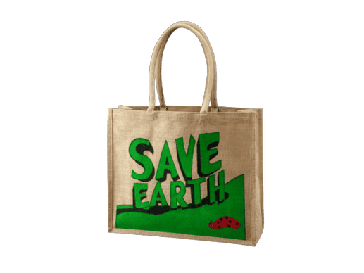 Natural Save Earth Jute shopping bag