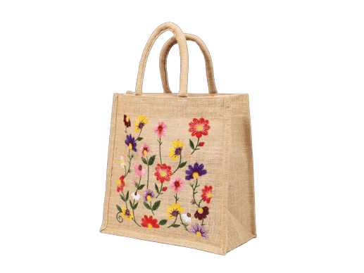 Hand Embroidery Jute shopping bag