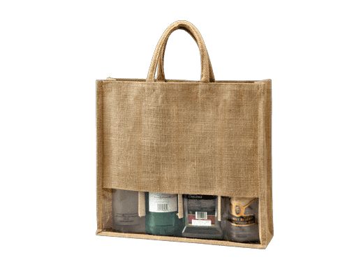 Natural Jute Four Bottle Wine bag