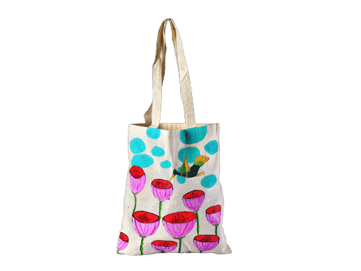 Hand-Painted Long Handle Calico bag