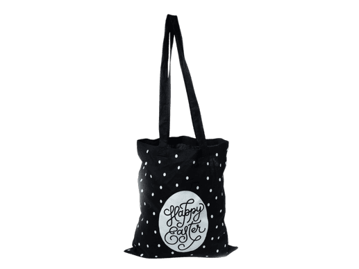 Long Handle Black Cotton Promotional bag