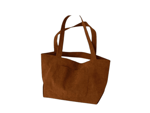 Plain Brown Corduroy Tote