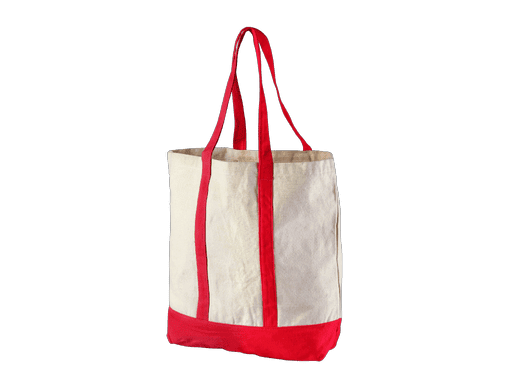 Red Bottom Canvas Tote bag Self Handle