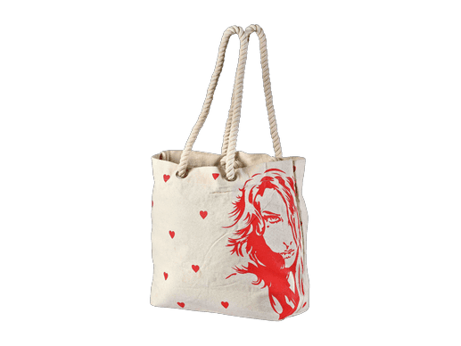 Red Imprint Art Canvas Tote
