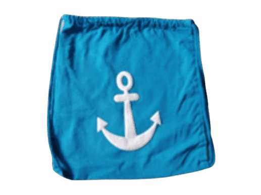 Washed Canvas Anchor Drawstring Pouch bag