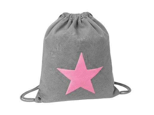 Washed Canvas Pink Star Drawstring  bag