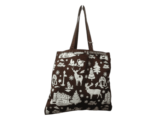 Winter Forest Brown Cloud Wash   Drill Carry Bag