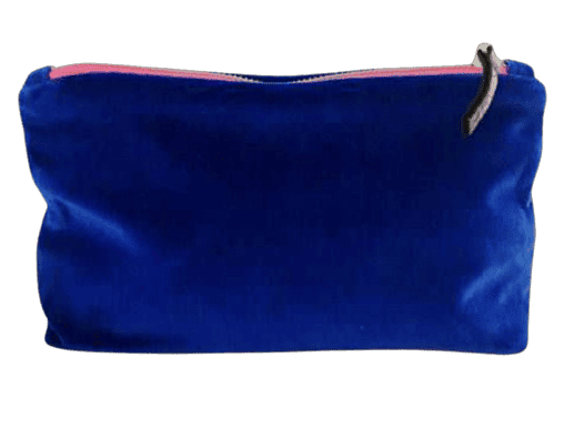 Blue Velvet Zipper Pouch bag