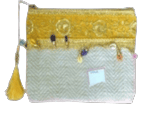 Golden Yellow Jori Lace   Zipper Pouch bag