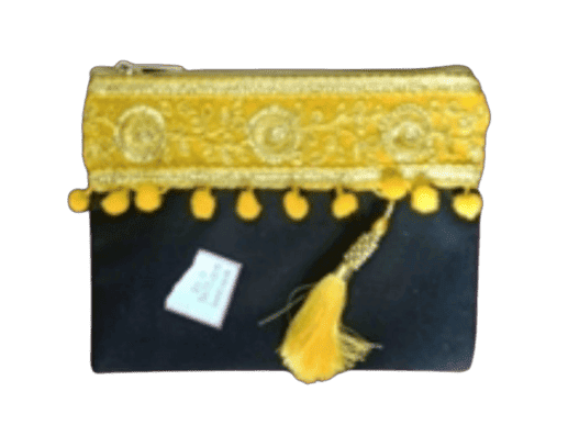 Golden Yellow Jori lace Zipper   Pouch bag