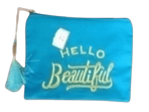 Aqua Canvas Gift Pouch Zipper bag
